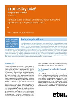 European social dialogue and transnational framework agreements as a response to the crisis?