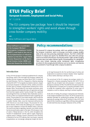 The EU company law package: how it should be improved to strengthen workers' rights and avoid abuse through cross-border company mobility