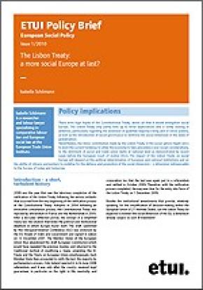 The Lisbon Treaty: a more social Europe at last?