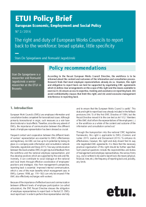 The right and duty of European Works Councils to report back to the workforce: broad uptake, little specificity